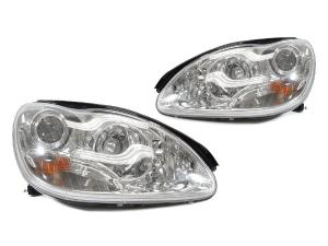 2000-2006 Mercedes W220 S-Class DEPO Facelift Style Dot Chrome Projector Headlights
