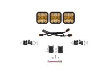 Universal Diode Dynamics DIO LED Light Bars - SS5 Sport Universal CrossLink 3-Pod Lightbar - Yellow Combo