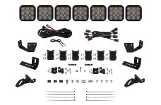 Universal Diode Dynamics DIO Roof Rack Mounting Kit - Prinsu/Sherpa Roof Racks- SS5 7-Pod CrossLink Mounting Kit Sport White Driving