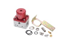 Universal Edelbrock EDE Fuel Regulator - Fuel Pressure Regulator Carbureted 180 GPH 5-10 PSI -10 In/Out -6 Return Red/Clear