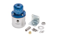 Universal Edelbrock EDE Fuel Regulator - Fuel Pressure Regulator Carbureted 160 GPH 5-10 PSI 3/8In In/Out 3/8In Return Blue/Clear
