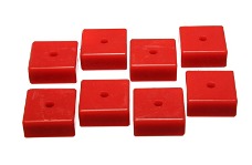 Universal Energy Suspension ES Poly Pads - Red - Pad - Soft - 2-1/16in SQ x 3/8in ID x 15/16in H