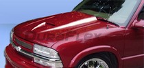 1995-2001 GMC Jimmy, 1994-2004 Chevrolet S-10, 1995-2004 Chevrolet Blazer, 1994-2004 GMC Sonoma, 1998-2000 GMC Envoy Duraflex Ram Air Fiberglass Hood