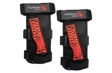 Universal Fishbone Offroad FBO Grab Handles - Paracord Grab Handles w/Three Straps Red