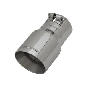 All Vehicles (Universal) Flowmaster Exhaust Tip - 4.00 in. Angle Cut Polished SS Fits 3.00 in. Tubing - Clamp on