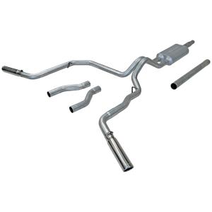 87-96 Ford F150, 87-96 Ford F150 Super Cab Flowmaster American Thunder Cat-Back Exhaust System - Dual Rear/Side Exit with Super 50 Series Muffler and 3 Logo Embossed Stainless Steel tips