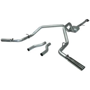 93-95 Chevy Silverado Ext Cab/Short Bed V8, 5.0L/5.7L (4WD Only), 93-95 GMC Sierra Ext Cab/Short Bed V8, 5.0L/5.7L (4WD Only) Flowmaster American Thunder Cat-Back Exhaust System - Dual Rear/Side Exit with Super 40 Series Muffler and 3