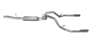 10-12 Chevy Silverado 1500 Regular Cab, Standard Bed 4.8L-5.3L 2/4WD, 10-12 GMC Sierra 1500 Regular Cab, Standard Bed 4.8L-5.3L 2/4WD Gibson® Dual Split Rear Exhaust System - Stainless Steel