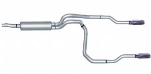 00-03 Dodge Dakota RT 3.9L / 4.7L / 5.9L Quad Cab Short Bed 4DR Gibson Exhaust Systems - Split Rear Style (Stainless Steel)