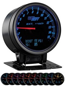 All Cars (Universal), All Jeeps (Universal), All Muscle Cars (Universal), All SUVs (Universal), All Trucks (Universal), All Vans (Universal) Glowshift 3-In-1 Black Face Exhaust Temp and Digital Boost and Pressure Gauge