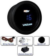 All Cars (Universal), All Jeeps (Universal), All Muscle Cars (Universal), All SUVs (Universal), All Trucks (Universal), All Vans (Universal) Glowshift Blue Digital Electronic Vacuum Gauge