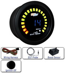 All Cars (Universal), All Jeeps (Universal), All Muscle Cars (Universal), All SUVs (Universal), All Trucks (Universal), All Vans (Universal) Glowshift Blue Digital Boost and Exhaust Temp Combo Gauge