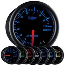 All Cars (Universal), All Jeeps (Universal), All Muscle Cars (Universal), All SUVs (Universal), All Trucks (Universal), All Vans (Universal) Glowshift Black 7 Color Tachometer Gauge (2 Inch)