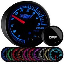 All Cars (Universal), All Jeeps (Universal), All Muscle Cars (Universal), All SUVs (Universal), All Trucks (Universal), All Vans (Universal) Glowshift Elite Ten Color Volt Gauge - High and Low Warning