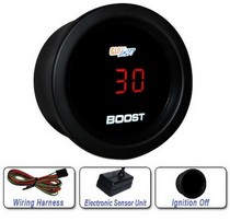All Cars (Universal), All Jeeps (Universal), All Muscle Cars (Universal), All SUVs (Universal), All Trucks (Universal), All Vans (Universal) Glowshift Red Digital Electronic Boost Gauge