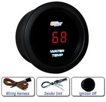 All Cars (Universal), All Jeeps (Universal), All Muscle Cars (Universal), All SUVs (Universal), All Trucks (Universal), All Vans (Universal) Glowshift Red Digital Water Temperature Gauge