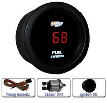 All Cars (Universal), All Jeeps (Universal), All Muscle Cars (Universal), All SUVs (Universal), All Trucks (Universal), All Vans (Universal) Glowshift Red Digital Fuel Pressure Gauge