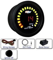All Cars (Universal), All Jeeps (Universal), All Muscle Cars (Universal), All SUVs (Universal), All Trucks (Universal), All Vans (Universal) Glowshift Red Digital Boost and Exhaust Temp Combo Gauge
