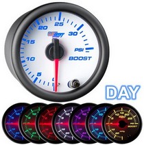 All Cars (Universal), All Jeeps (Universal), All Muscle Cars (Universal), All SUVs (Universal), All Trucks (Universal), All Vans (Universal) Glowshift White 7 Color Boost Gauge (35 PSI)
