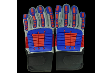 Universal Granatelli Motorsports GMS Work Gloves - Granatelli X-Large Off Road Style Work Gloves - Red/Blue/Gray/Black