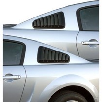 2005-2014 Ford Mustang GTS Louvered Quarter Window Cover - Smoke (Pair)