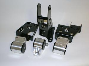 92-95 Honda Civic J Series Engine, 93-97 Honda Del Sol (EG/DC2) J Series Engine, 94-01 Acura Integra J Series Engine Hasport Engine Mount Kit - Urethane U62A (Street) - Machined Billet (Non - Anodized)