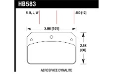 Universal HAWK DR-97 Brake Pad Sets - DR-97 Brake Pads for Aerospace Dynalite Caliper w/ 0.218in Center Hole
