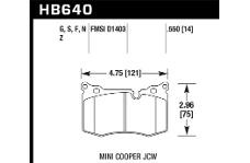 2011 Mini Cooper, 2010 Mini Cooper, 2012 Mini Cooper, 2009 Mini Cooper, 2013 Mini Cooper, 2014 Mini Cooper, 2015 Mini Cooper HAWK HPS 5.0 Brake Pad Sets - John Cooper Works Coupe HPS 5.0 Front Brake Pads