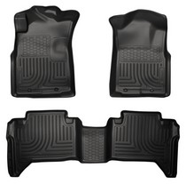 05-15 Toyota Tacoma Double Cab Pickup Husky Floor Liners - Front & 2nd Seat (Footwell Coverage), Black