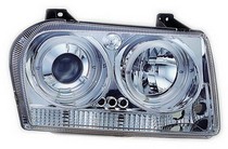 04-06 Chrysler 300 In Pro Car Wear Head Lamps, Projector W/ Rings - Chrome Housing / Clear Projector