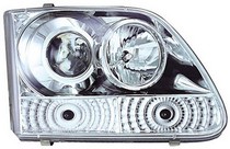 97-02 Ford Expedition , 97-03 Ford F150 LD, 97-03 Ford F250 LD In Pro Car Wear Head Lamps, Projector W/ Rings - Chrome Housing / Clear Projector