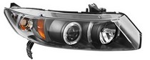 06-08 Honda Civic In Pro Car Wear Head Lamps Projector with Rings - Black
