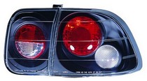 96-98 Honda Civic In Pro Car Wear Tail Lamps, Crystal Eyes - Set - Bermuda Black - 4 Door