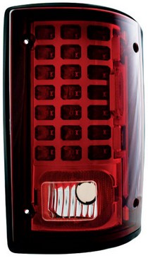 00-05 Ford Excursion, 95-09 Ford Econoline In Pro Car Wear Tail Lamps, LED - Set - Ruby Red