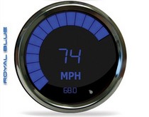 All Vehicles (Universal) Intellitronix LED Digital/Bargraph Memory Speedometer - Chrome - Blue