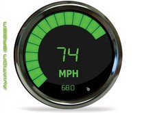 All Vehicles (Universal) Intellitronix LED Digital/Bargraph Memory Speedometer - Chrome - Green