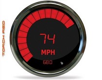 All Vehicles (Universal) Intellitronix LED Digital/Bargraph Memory Speedometer - Chrome - Red