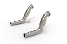 2020 Ford Explorer, 2020 Lincoln Aviator, 2021 Ford Explorer, 2021 Lincoln Aviator, 2022 Ford Explorer, 2022 Lincoln Aviator, 2023 Ford Explorer, 2023 Lincoln Aviator, 2024 Ford Explorer, 2024 Lincoln Aviator Kooks Custom Headers KSH Downpipes - Kooks 20-24 Ford Exployer ST/Aviator 3in x 2-1/2in Stainless Steel GREEN Catted
