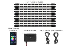 Universal LEDGlow Bluetooth Million Color LED Interior Lighting Kit with Smartphone Control (10 Piece Kit)