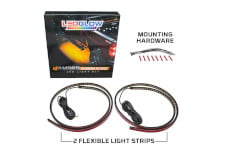Universal LEDGlow 2pc Amber LED Truck Running Board Lighting Kit with White Courtesy Lights (70 In. Kit)