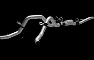 2006 GMC Sierra 2500 HD; 6.6, 8V Magnaflow Cat-Back Exhaust (Dual Split Rear Behind Rear Tires)