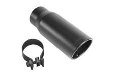Universal MagnaFlow MAG Exhaust Tips - Tip Stainless Black Coated Single Wall Round Single Outlet 5in Dia 4in Inlet 13in L