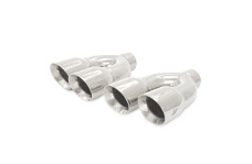 Universal Mishimoto MM Universal Muffler - Universal Steel Muffler Tip 2.5in Inlet Dual Y Polished