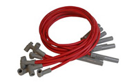 67-69 Barracuda, 67-76 Charger, 68-75 Roadrunner, 70-71 Challenger, 71-78 B200 Van, 74 B100 Van, 75-78 B300 Van MSD Ignition Spark Plug Wire Set - w/Distributor PN[8545] - Red Super Conductor 8.5mm