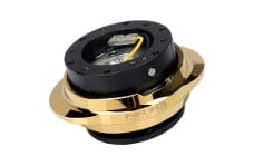 Universal NRG Quick Release - Gen 2.2 - Quick Release Kit - Black Body/ Chrome Gold Oval Ring