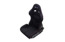 Universal NRG Seats - Single - FRP Bucket Seat - Reclinable (Black Cloth w/Red Stitching)