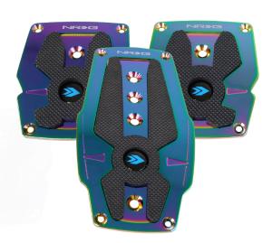 Universal (Can Work on All Vehicles) NRG Sport Pedal Kit - Neochrome Aliminum, Black Rubber Inserts Mt
