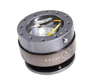 Universal (Can Work on sport compact cars ) NRG Quick Release - Gun Metal Body With Titanium Chrome Ring