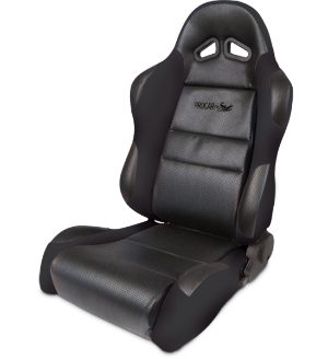 All Jeeps (Universal), Universal - Fits All Vehicles Procar Racing Seat - Sportsman Series, Black Vinyl Inside, Black Velour Wings & Side Bolsters (Left)