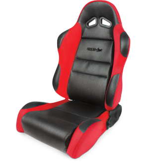 All Jeeps (Universal), Universal - Fits All Vehicles Procar Racing Seat - Sportsman Series, Black Vinvyl Inside, Red Velour Wings & Side Bolsters (Left)